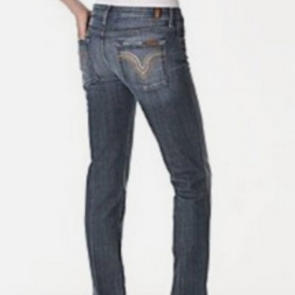 7 For All Mankind Dark Blue Straight Leg Jeans